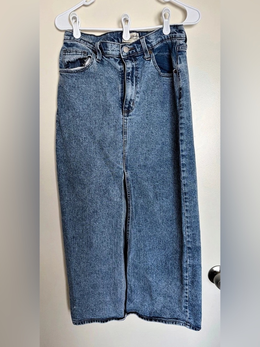 Denim Maxi Skirt Blue Size